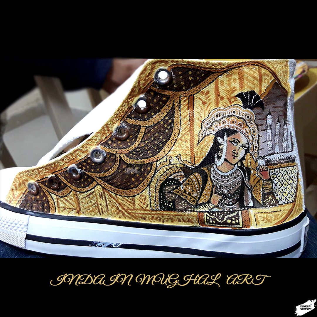 Mughal Art high top Canvas sneakers